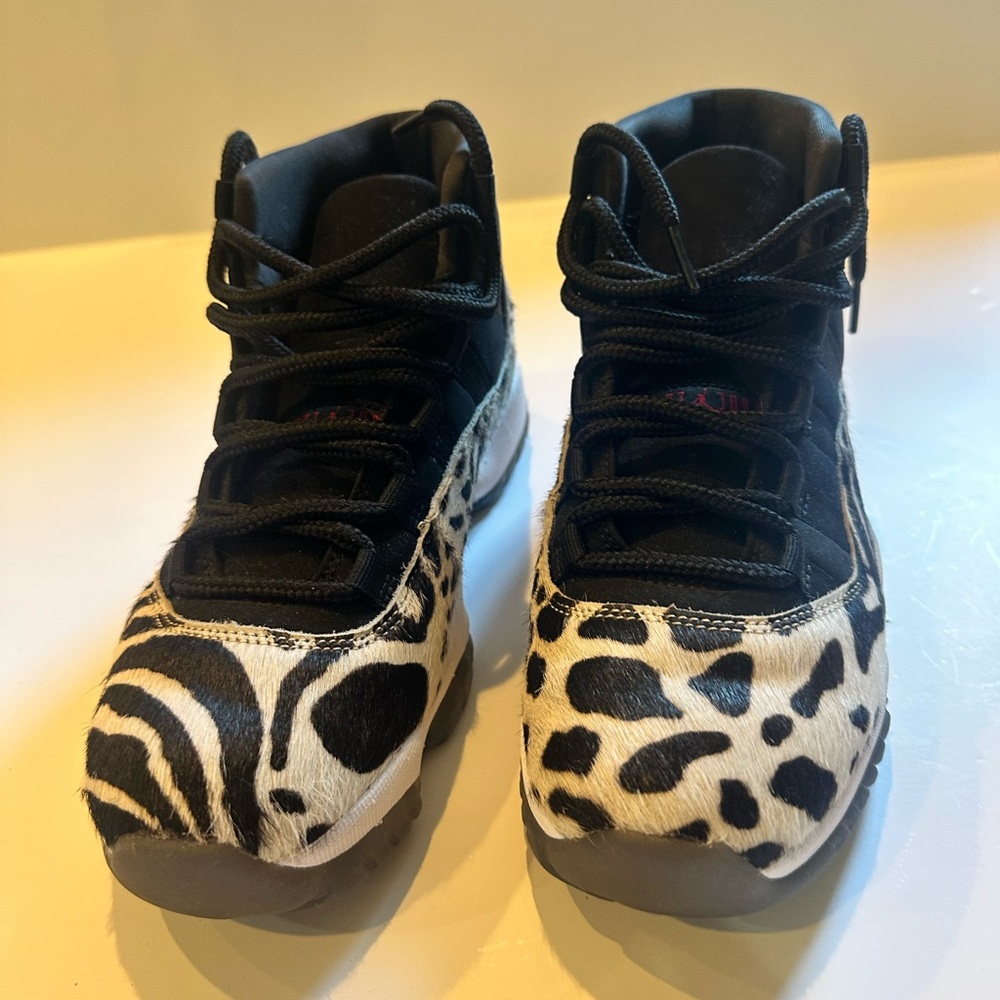 Jordan Women’s High-Top Animal Print Sneakers - Black and White